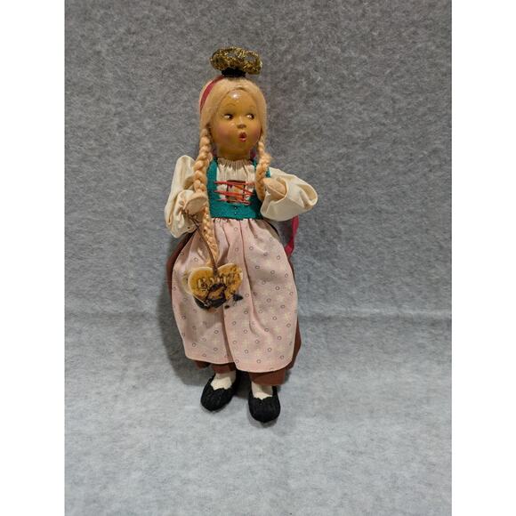 BAITZ Doll With Original Tag Whistling Hand Painted Bisque Face Vintage 2 Pcs - Picture 2 of 16
